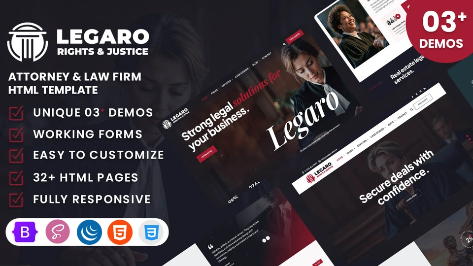 Legaro - Attorney & Law Firm HTML Template