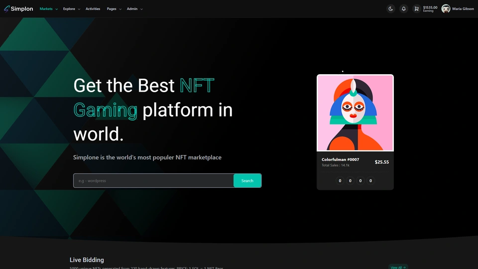 Simplon - NFT Marketplace & Admin Dashboard