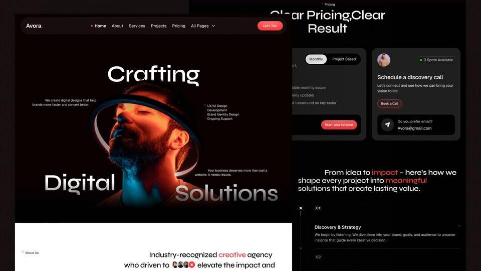 Avora - Swiss Agency & Marketing Agency Framer and Figma Template