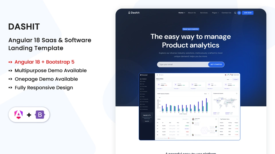Dashit - Angular 18 Multipurpose SaaS & Software Template