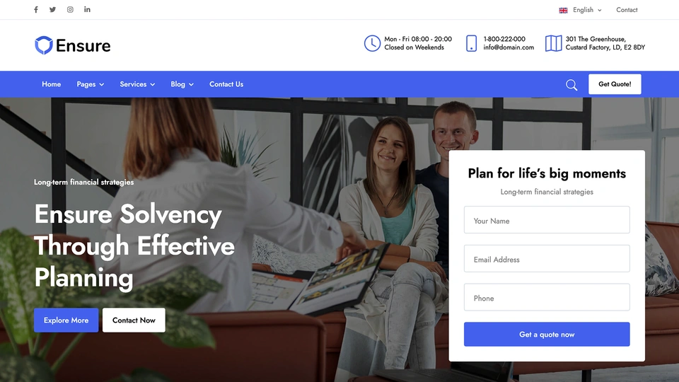 Ensure - Insurance Agency HTML Template