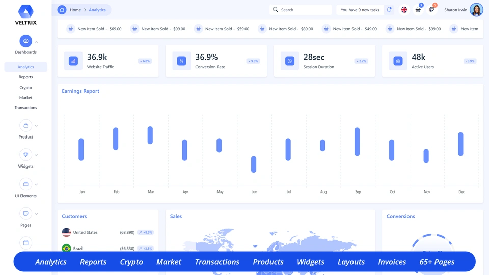 Veltrix - Bootstrap Admin Dashboard Template