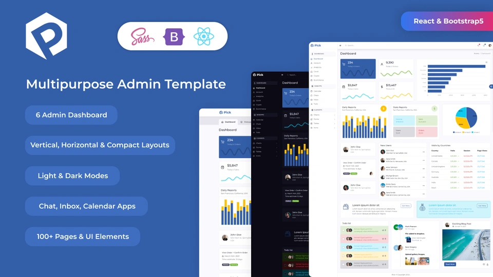 Pick - Multipurpose React Admin Template