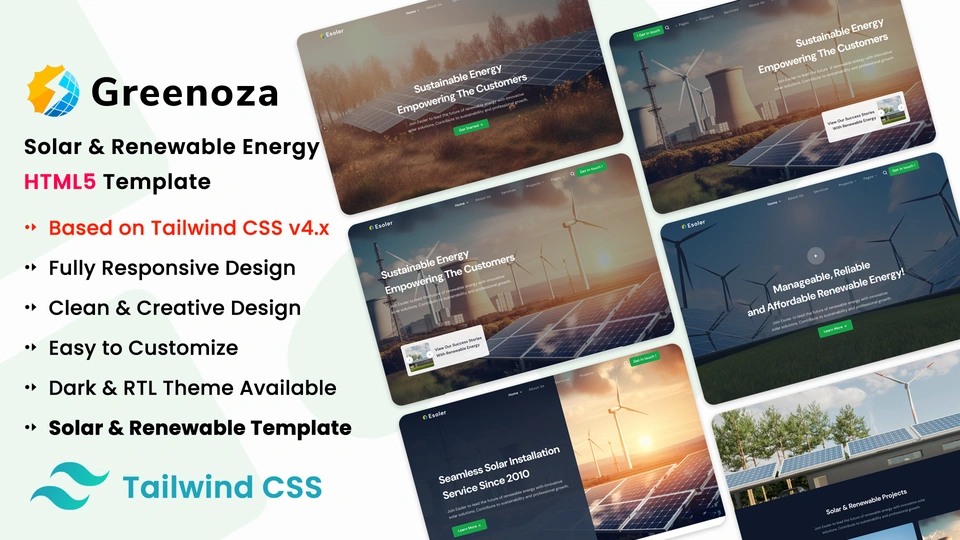 Greenoza - Solar & Renewable Energy HTML Template
