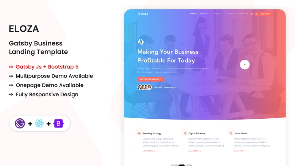 Eloza - Gatsby Multipurpose Business & Corporate Template