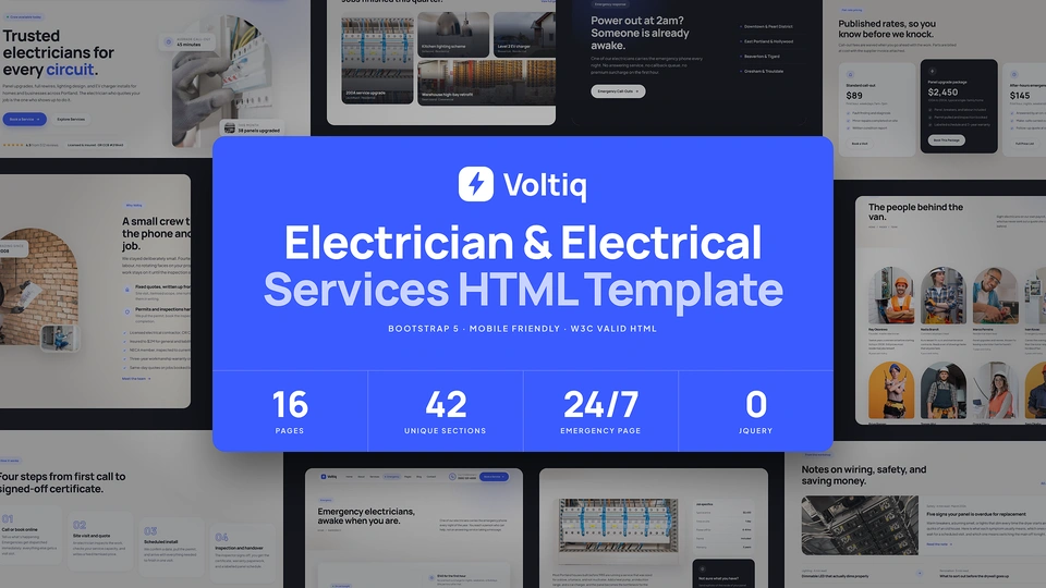 Voltiq - Electrician & Electrical Services HTML Template